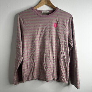 Marimekko Shirt Womens Medium Striped Tasaraita Relaxed Unikko Flower Graphic